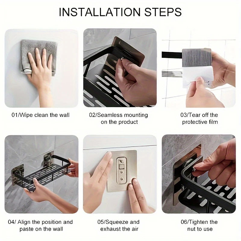 Punch-Free Bathroom Shelf