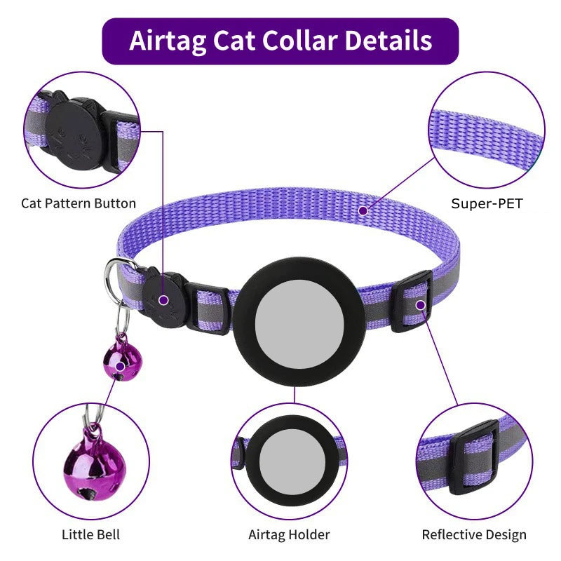 Reflective AirTag Cat Collar