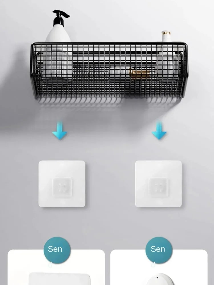 No-Drill Bathroom Storage Shelf