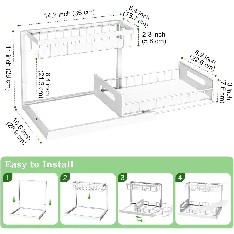2-Tier Sliding Sink Organizer