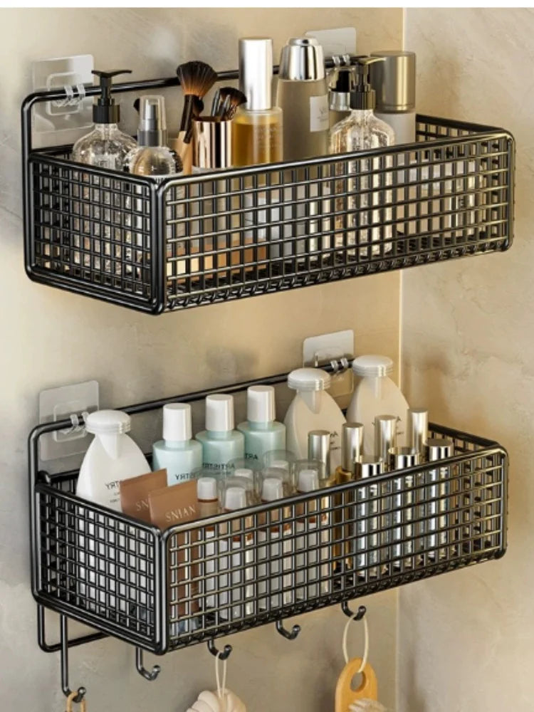 No-Drill Bathroom Storage Shelf