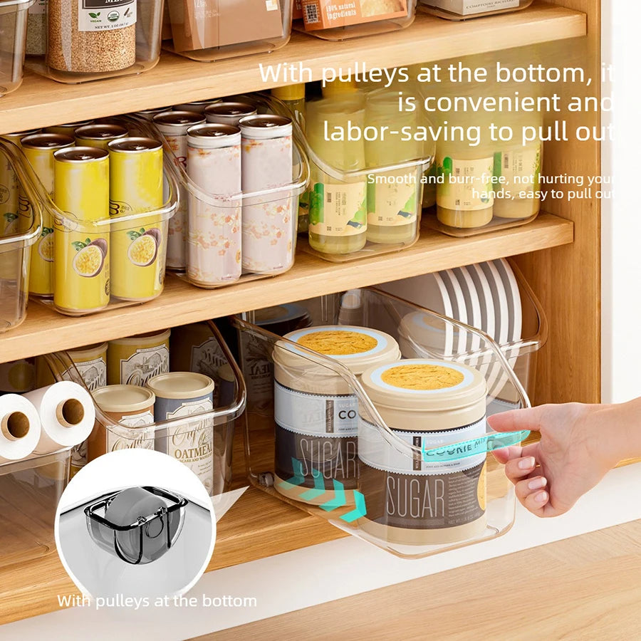 Rolling Clear Cabinet Bin