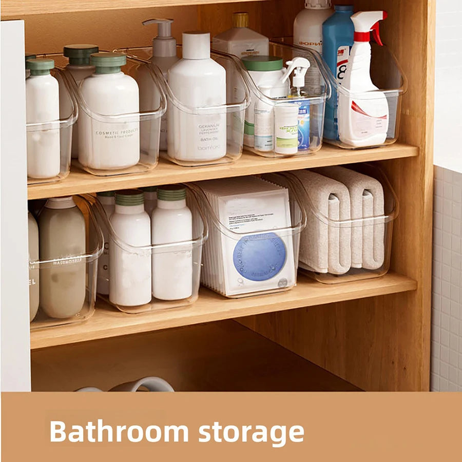 Rolling Clear Cabinet Bin