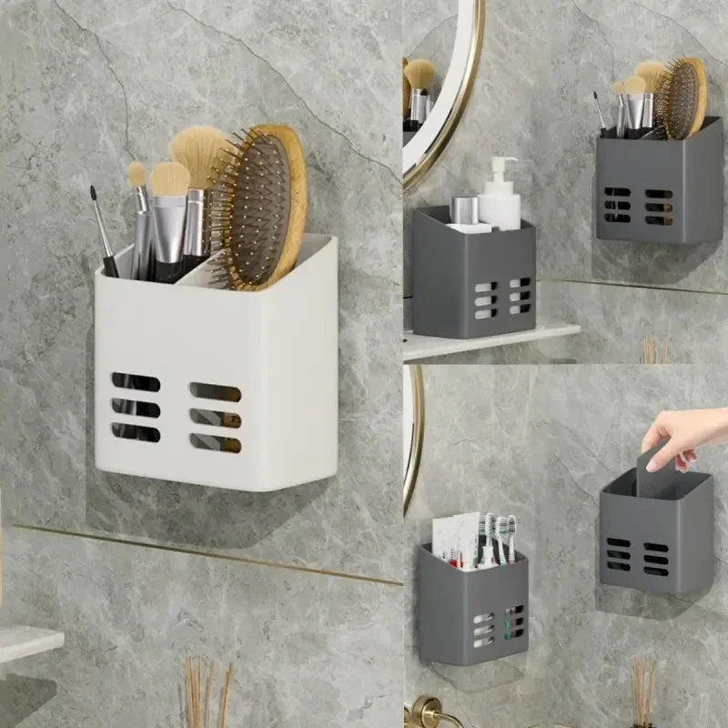 No-Drill Makeup Storage Shelf