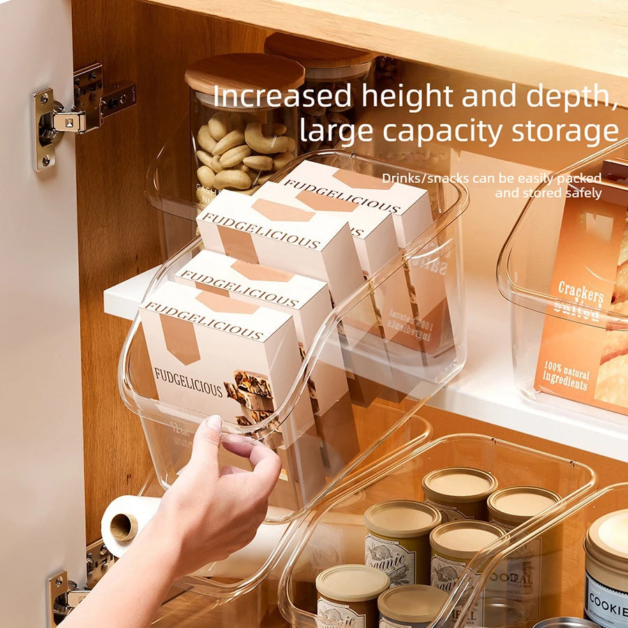 Rolling Clear Cabinet Bin